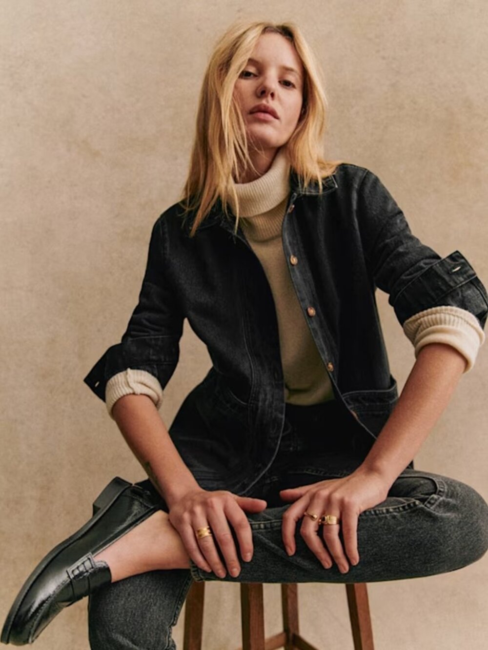 Sezane Will Jacket in Washed Black - Size XS - Picture 5 of 6